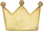 watercolor illustration with yellow crown
